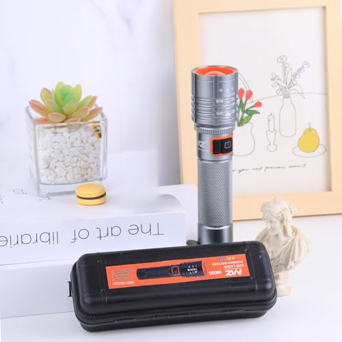 Image of MZ 035 (Zoomable LED Silver Metal Torch) 4 Modes Flashlight | Super Bright & USB Rechargeable Torch, Zoomable Tactical Flashlight with Digital Display