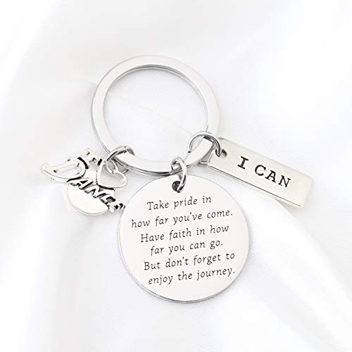 Fustmw Dance Keychain Dancer Gifts Dance Team Inspiration Gifts Dancer Lovers Gifts Dance Jewelry Dancer Graduation Gifts Ballerina Gifts (Silver) #TOP1