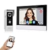 QTTYELOK 7 Pollici WiFi Colore Video Campanello Porta Sistema di Citofono 1080P AHD, Telecamera Esterna di Visione Notturna IR, Videocitofono per la Casa, Sblocco Remoto Tuya Smart APP