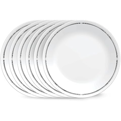 Corelle 8.5" Lunch Plates, Vitrelle Triple Layer Glass, Brasserie, Medium Cover