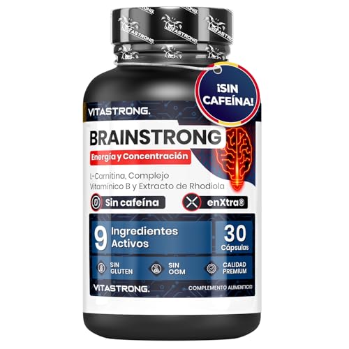 Nootropico BrainBooster con Acido Pantotenico para el Rendimiento Mental, Nootropicos Memoria y Concentracion Vitamina B Complex, Acido Folico, Biotina Pura, L Carnitina, Coenzima Q10, Vitamina B12