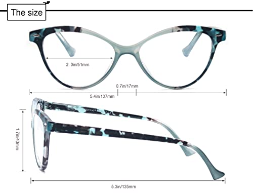 Modfans 4 Pack Cat Eye 2.75 Reading Glasses For Women,Fashion Ladies Design Comfortable Spring Hinge Stylish 4 Pair Women Readers With 4 Pouch #TOP2