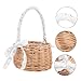 Parliky Woven Flower Girl Basket with Handle Versatile Decorative Flower Basket for Weddings Parties Home Storage Outdoor Picnics Compact Stylish Design for All Occasions