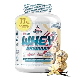 AS American Suplement | Premium Whey Protein | Proteína de Suero de Leche | Aumentar Masa Muscular | Alta Concentración de Proteína WPC80 | Kyowa Quality® (2 kg, Vainilla)
