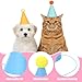 Tyqour 6PCS Mini Party Hats for Stuffed Animals Birthday Party Hats Felt Cone Hats with Pom Poms for Baby Small Cats Dogs Toy Figures Holiday Felt Hats