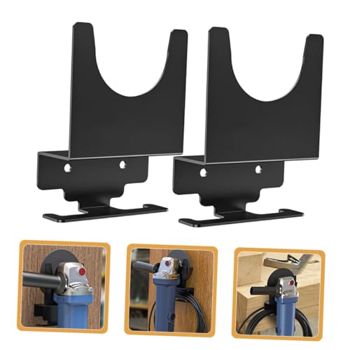 Support mural meuleuse d'angle en métal noir UKCOCO - Rack de rangement garage x2