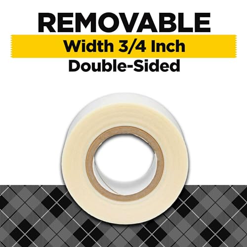 Image of Scotch Removable Fabric Tape, 3 /4 in x 180 in Rolls, 6-Pack | Double Sided, White, Model FTR-1-CFT