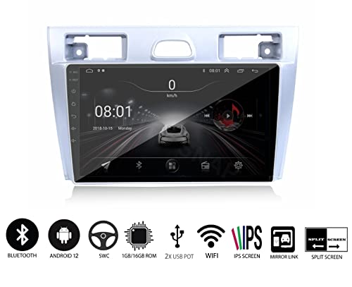 Image of AUTO SNAP 9 Inches 22cm Touch Screen Android 12 Gorilla Glass IPS Display Car Stereo with 2GB RAM /16 GB ROM GPS /Wi-Fi /Navigation /Steering Wheel Controls Mirror Link Compatible for Fo rd Fiesta