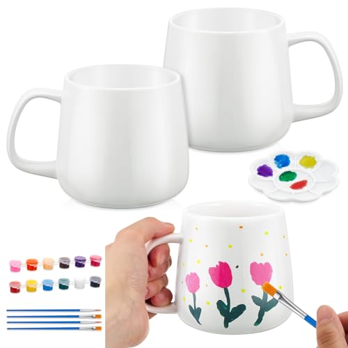 Imagen de Juego de 2 tazas de cerámica para pintar tu propia taza