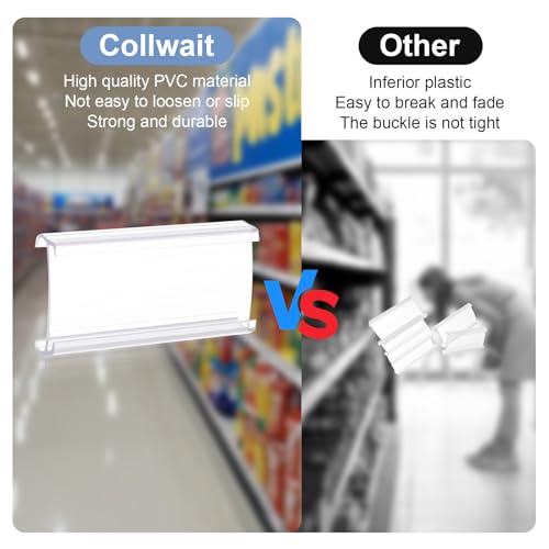 100pcs Label Holder Wire Shelf Labels 3 Inch Shelf Tags for Wire Shelving Metro Shelving Clips for 1-1/4in Shelves Adjustable Plastic Rack Label Holder Retail Warehouses Price Display