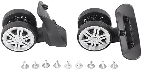 Cryfokt 1Pair Outdoor Double Row Large Wheel, Suitcase Wheels Replacement, Draw Bar Box Case Suitcase Accessory for Suitcase Parts (Black)