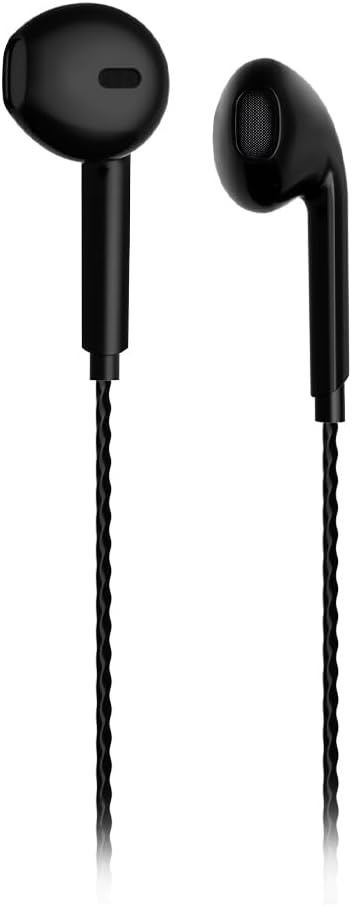 Lecoo EH104 Wired In-Ear Headset with Type-C Input Microphone - Sturdy Cable Structure, Sound Adjustment Panel, Stereo HD Microphone, Universal Compatibility for Sports Business, Gaming, In-Ear Headphone Black