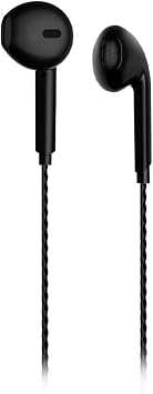 Lecoo EH104 Wired In-Ear Headset with Type-C Input Microphone - Sturdy Cable Structure, Sound Adjustment Panel, Stereo HD Microphone, Universal Compatibility for Sports Business, Gaming, In-Ear Headphone Black