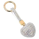 BEGOOD Heart Rhinestone Keychain Valentine's Day Gifts for Women Crystal Keyring Car Pendant Double