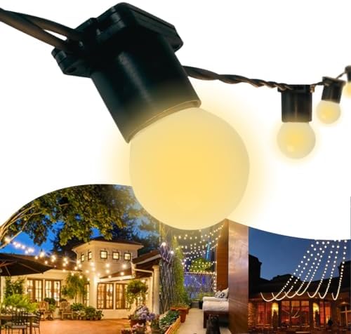 Varal de Luzes 20m Com Lâmpadas LED Inclusas Amarelo Externo (110...