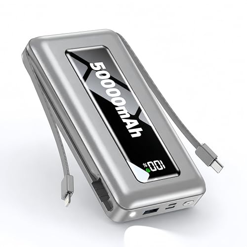 JKELAR Power Bank, 50000mAh Travel Camping Essential Portable Charger with Built-in USB-C & iOS...