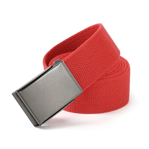 Image of Mile High Life Canvas Web Belt | Cut to Fit Up to 52 inch | Flip-Top Matte Silver Nickel Buckle 12 Colors