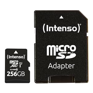 Intenso Premium microSDXC 256GB Class 10 UHS-I Speicherkarte inkl. SD-Adapter (bis zu 90 MB/s), schwarz