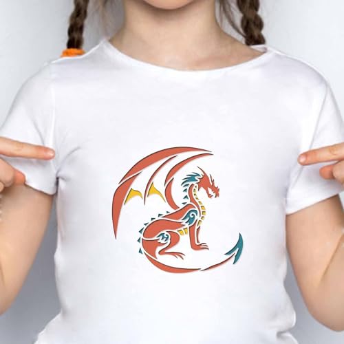 FINGERINSPIRE Drachen-Schablonen aus Kunststoff, 12 Stück, zum Malen auf Holz, Boden, Wand und Fliesen