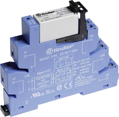 Finder serie 38 - Módulo rele borne tornillo conmutado agni 12vdc