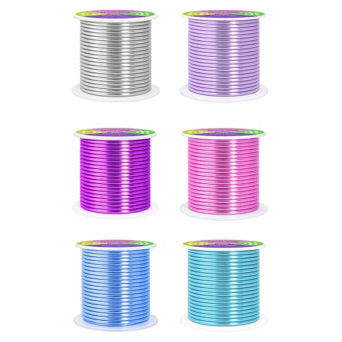 Image of Mandala Crafts 8 GA Turquoise Pink Assorted Anodized Aluminum Craft Wire | 120 FT, Colored, Flexible, Bendable for Bonsai Armature Sculpting Wire Wrapping Jewelry Making, Weather & Tarnish Resistant