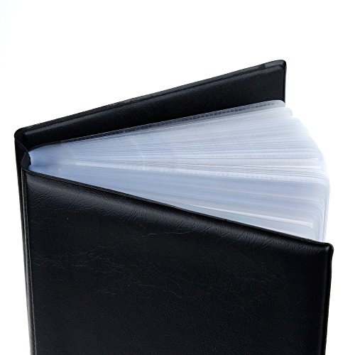 Zacro Visitenkartenmappe für 240 Karten Ideal für Büro und Praxis Visitenkartenbuch Kundenkarten Kreditkarten Schwarz