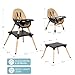 6 in 1 High Chair for Babies & Toddlers, Convertible Wooden Baby Highchair, Table and Chair Set, Baby Feeding Chair, 5-Point Adjustable Harness/4-Position Removable Tray& PU Seat Cushion (Black)