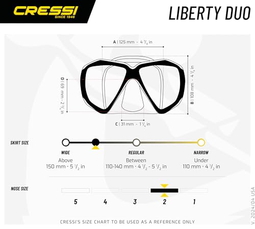 415RBbTzHGL. SL500  - Cressi Liberty Duo 2-Lens Masks, Black/Titanium