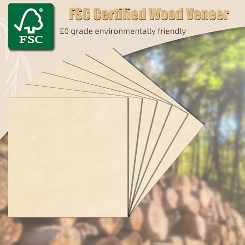 Image of GSCIT Club 12 PCS Birch Wood Veneer, 8 inch x 8 inch Wood Edge Banding Pre-glued Flexible, Veneer Tape Banding for Cabinet Repair Furniture Restoration