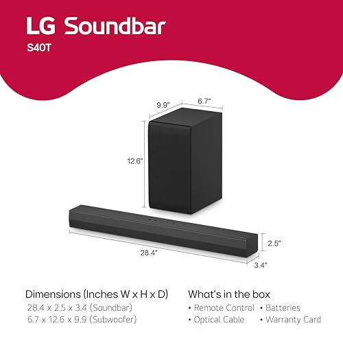 image for LG S40T 2.1 ch.Soundbar with Wireless Subwoofer, TV Synergy, Wow Inter