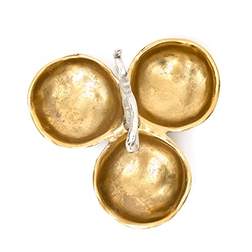 Gute Gold Cluster Decorative Bowls, Snack Bowl With Silver Tree Branch Chip And Dip Serving Platter For Nuts, Chips, Appetizers, Salsas, Condiments Serveware, Entertaining, Parties, Weddings #TOP2