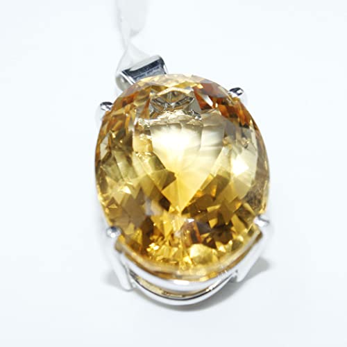 Topaz Gemstone Pendants/Yellow Topaz Necklace For Men & Woman / 19X27 Mm / 925 Sterling Silver Locktes/Charm Pendant #TOP4