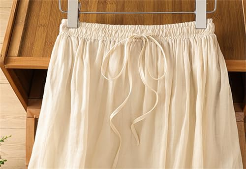 SANGTREE Womens Boho Casual Skirts Elastic High Waist Embroidery Midi Long Skirt4