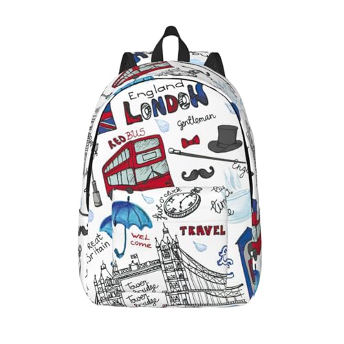 Sac à dos universitaire imprimé Londres EdWal pour PC portable et voyage