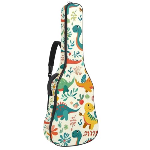 Sacoche guitare électrique imperméable à motif dinosaure dessin animé de 40 pouces
