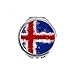 Iceland Flag Pattern Hand Compact Mirror Round Portable Pocket Glass