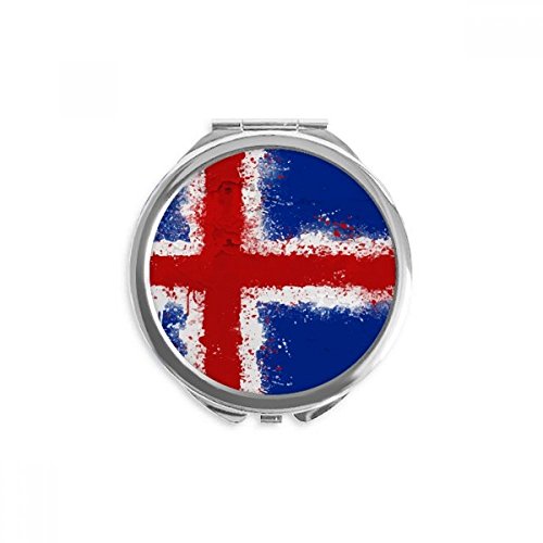 Miroir de maquillage portable Islande au design abstrait, une idée cadeau originale et utile