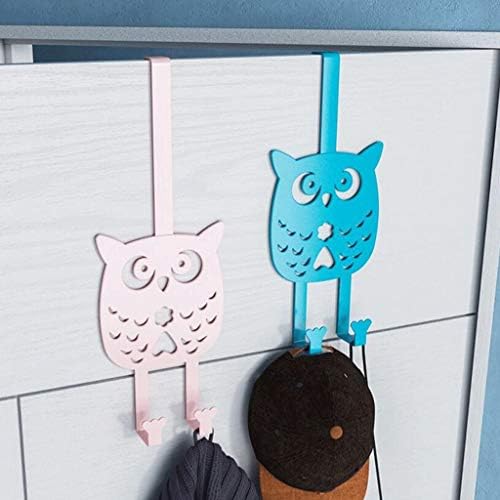 Wrought Iron Door Hook Hanger Hook Creative Decoration Hook Door Back Type Nail-Free Seamless Wall Hanging Clothes Coat Hook (Color : Pink 2) (Combination 1) image 4