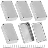 QWORK Aluminium Stomp Box Enclosures, 5 Pack 4.42 x 2.38 x 1.22 Inches Guitar Pedal Enclosure, Unfinished DIY Guitar Pedal Cases