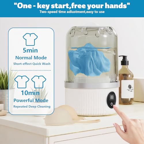 Image of Portable Washing Machine, Underwear Washer, Small Washing Machines, Mini Washing Rechargeable Cordless Washing-Machine, Laundry Cup for Bra, Underwear, Socks (1 L capacity)
