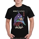 the Fan Tee Camiseta de Adulto de Hombre Dibujos Animados Evangelion Ángeles del Acero, Proyecto Génesis, Robot Mecha, Futuro, Tokio 002 XL