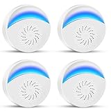 Repelente Ultrasónico Mosquitos, 4 Pack Repelente Ultrasónico de Plagas Electrónico Repelente Mosquitos Control de Plagas para Moscas, Mosquitos, Ratones, Insectos, Arañas, Hormigas, Roedores