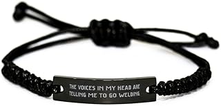 Gag Welding, The Voices in My Head are Telling Me to Go Welding, Inspire Holiday Black Rope Bracelet for Friends