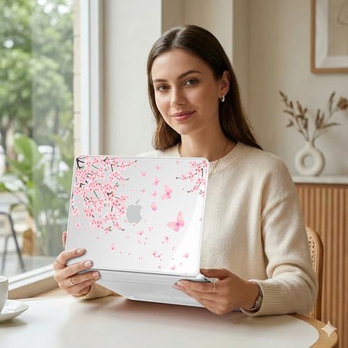 Carcasa MacBook Neo 13 A3404 rígida ultrafina flores de cerezo con cubiertas de cámara web 6