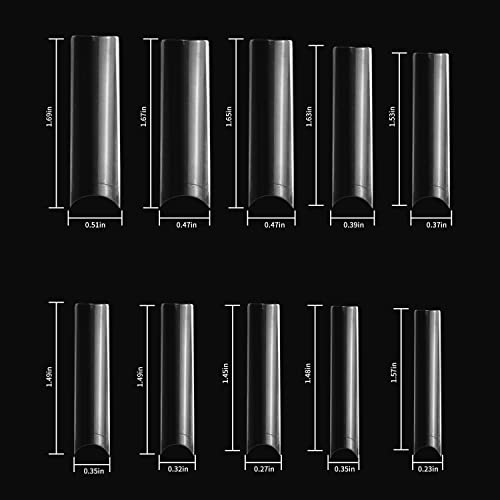 No C Curve XXL Square Nail Tips-Clear Acrylic Nails Square Shape Nail Tips SITELENABY 500 pcs Flattened Half Cover False Nails for Nail Salons and DIY French ABS Nail Art Tips (xxl Long Sqare No c curve)