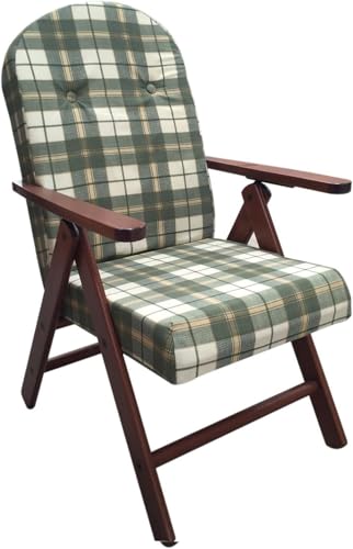 Home Funishing BUONOCORE Poltrona Campania imbotitta con Stuttura in legno tassuto verde