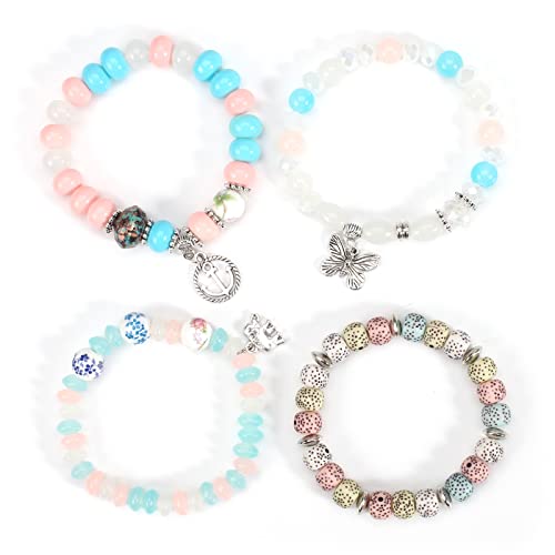 Twinfree Bohemian Bracelets for Women Stretch Multilayer Colorful Beads Bracelet with Charm Jewelry3