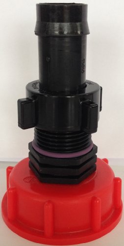 AMS60_135+288 adapter wypływu z tulejką z tworzywa sztucznego + nakrętką złączkową, akcesoria IBC do zbiornika na wodę deszczową, kanister złączkowy