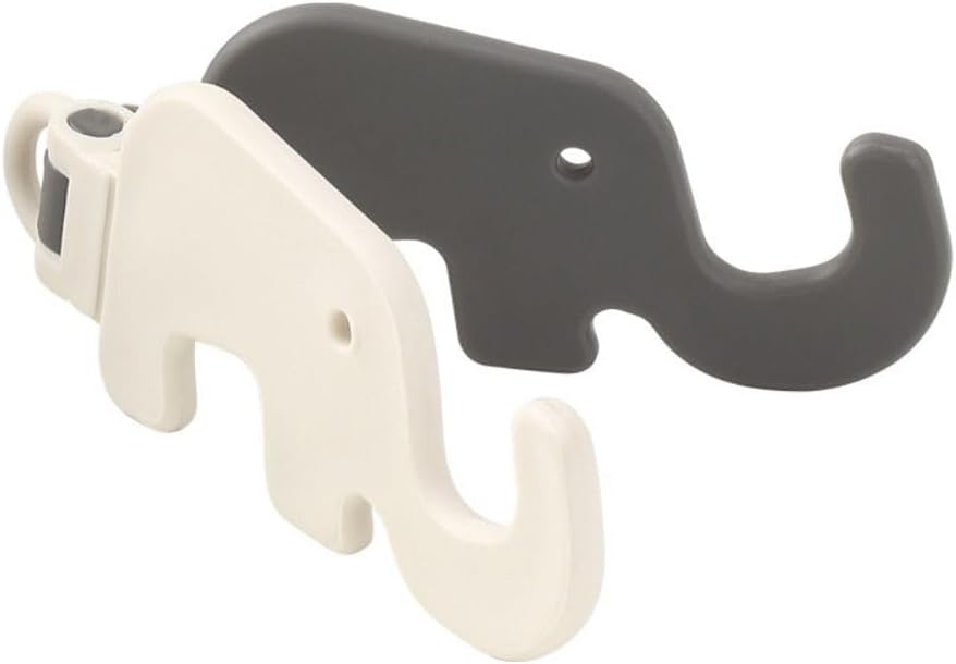 Elephant Mobile Phone Stand Easy to Carry Lazy Bracket Mini Elephant Phone Holder Key Chain(Grey White)