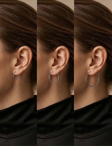Image of Gacimy Gold Hoop Earrings for Women, 14K Gold Plated Thin Hoops